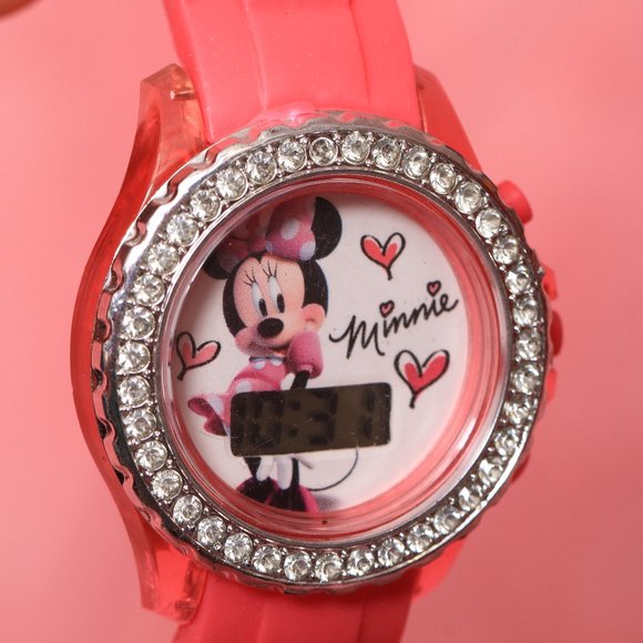 Disney/MZB Other - Minnie Mouse Digital Pink Round Watch